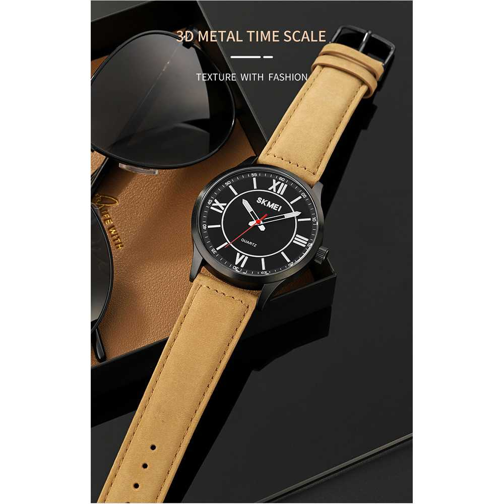 Jam Tangan Pria Analog Watch Leather Strap Waterproof 30M Jamtangan Cowok Premium Anti Air Berkualitas