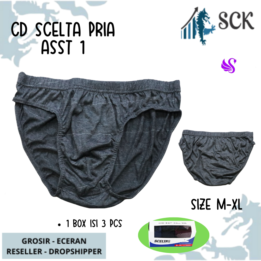 [ISI 3] CD Pria Scelta ASST 01 3S / Celana Dalam Cowok CD Laki Scelta - sckmenwear GROSIR