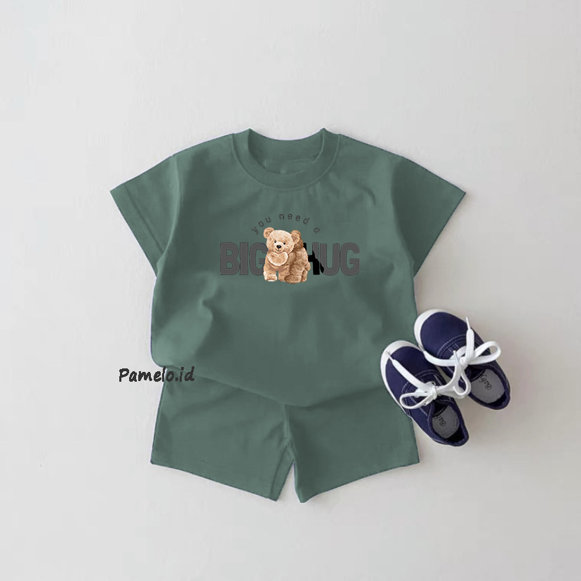 Pamelo.id Set Anak Viral / Hug Bear / Fashion Anak / Stelan baju anak / Korea Style / Set Balita