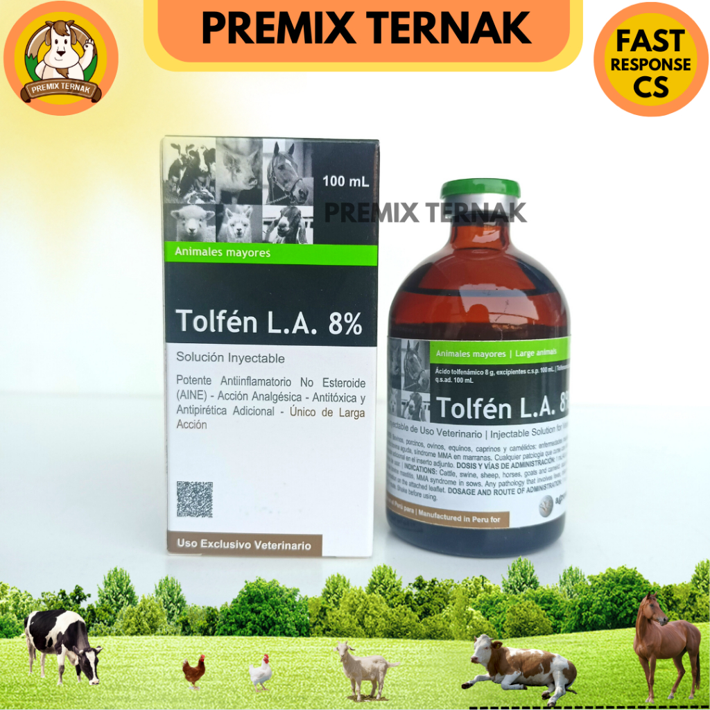 TOLFEN LA 100 ml - Tolfenamic Acid Obat Anti Radang Panas Antipiretik