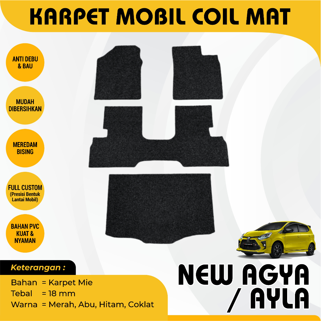 Karpet Mobil Toyota Agya Ayla Terbaru Karpet Mie/Bihun SC