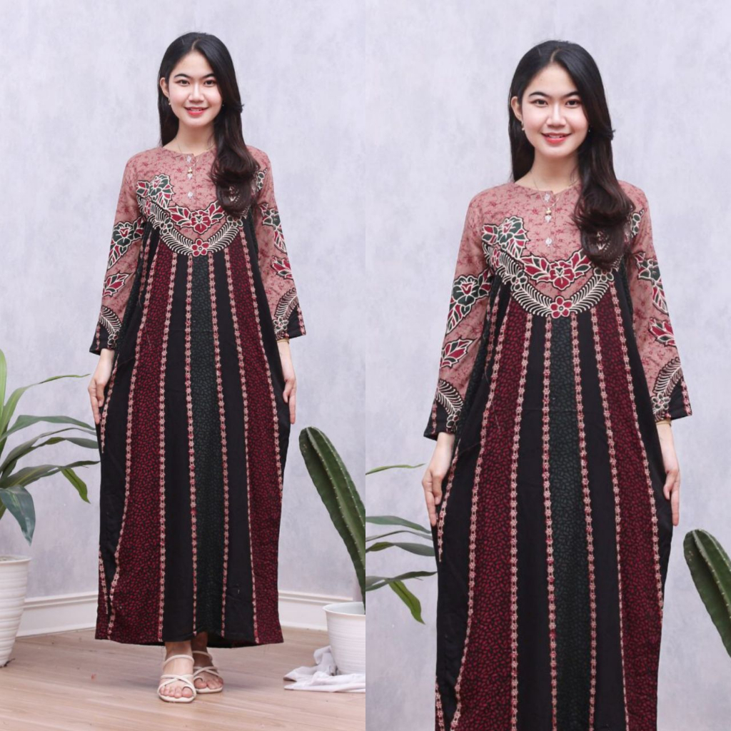 Jinja Parsela Dress Daster Panjang Nyaman Kekinian Bumil Busui Friendly 2J-0015