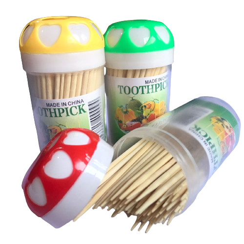 Tusuk Gigi Tabung Toothpick / Tusuk buah dan  kue / Tusuk gigi Bambu wadah kemasan mika tabung murah