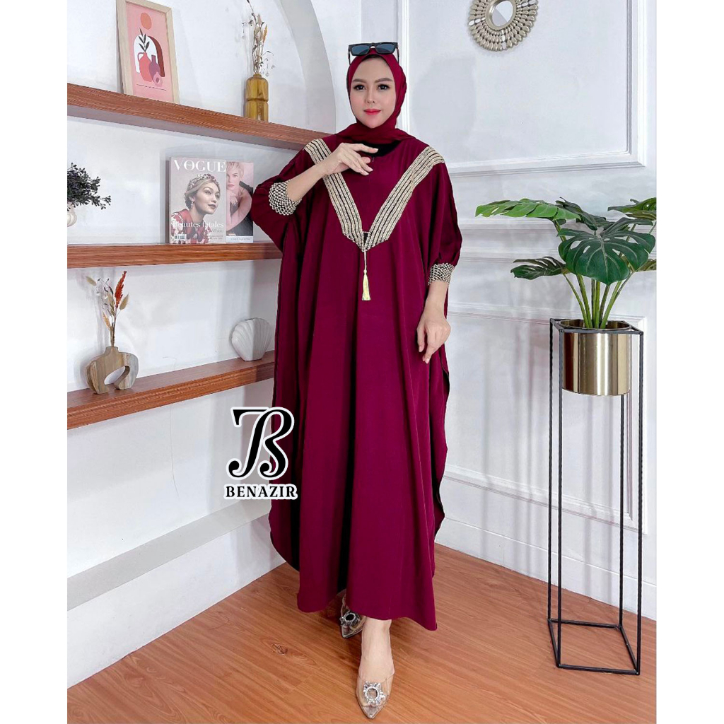 Hayati Kaftan Arabian Renda Rayon Motif Kotak Warna Pastel Premium Cocok Untuk Lebaran/Kondangan Bus