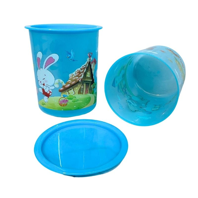 Toples Kue / Food Container / Toples Bulat Plastik Gambar 1Kg Foodgrade PP5