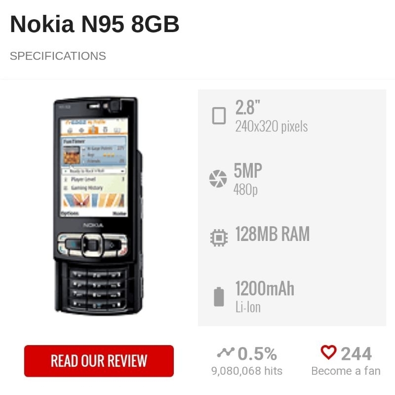 NOKIA N95 8GB HP JADUL LANGKA UNIK DAN ANTIK HP NOSTALGIA HP NYA PARA KOLEKTOR 100% ORIGINAL