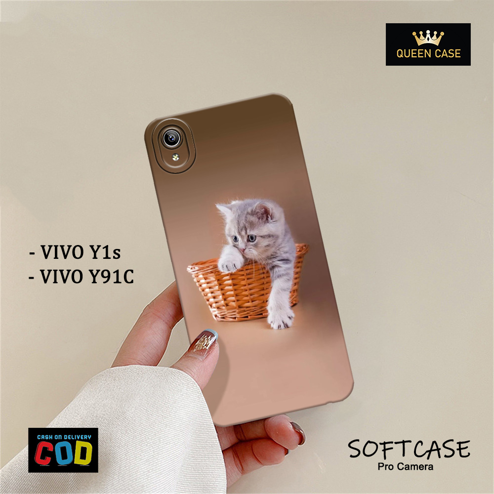 Softcase Hp VIVO Y91C / VIVO Y1s - Fashion Case KUCING - Case Hp VIVO Y91C / VIVO Y1s - Casing VIVO 