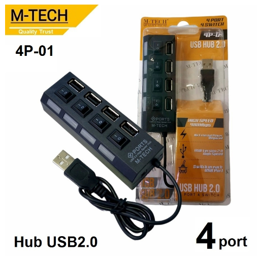 Usb Hub 4 Port dengan saklar On/Off Penambah usb hub / charger 4port
