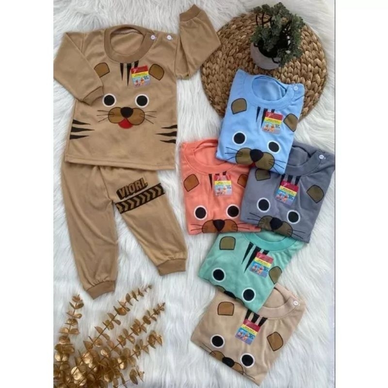 Setelan Kaos Anak KUCING/Setelan Piyama Anak Lengan Panjang Usia 3-12 bulan |Fashion