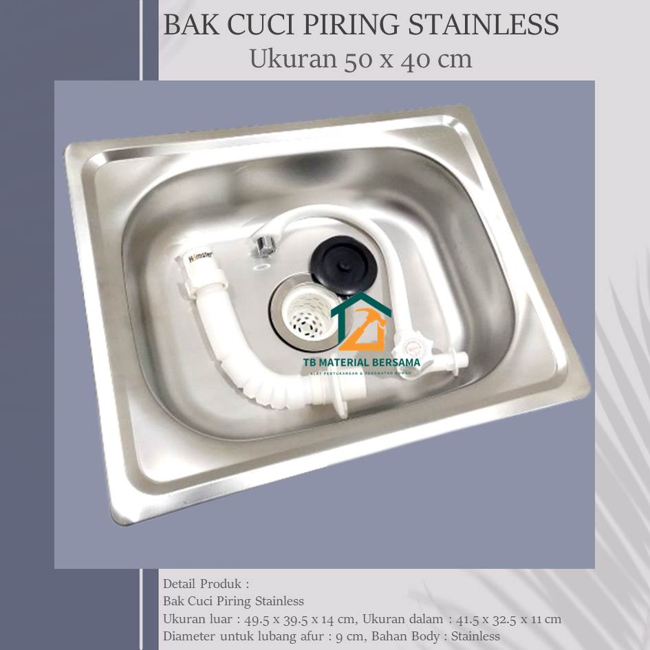 [KHUSUS EKSPEDISI] NAGOYA PAKET Bak Cuci Piring Stainless / Tempat Cuci Piring Stainless / Bak Cuci 