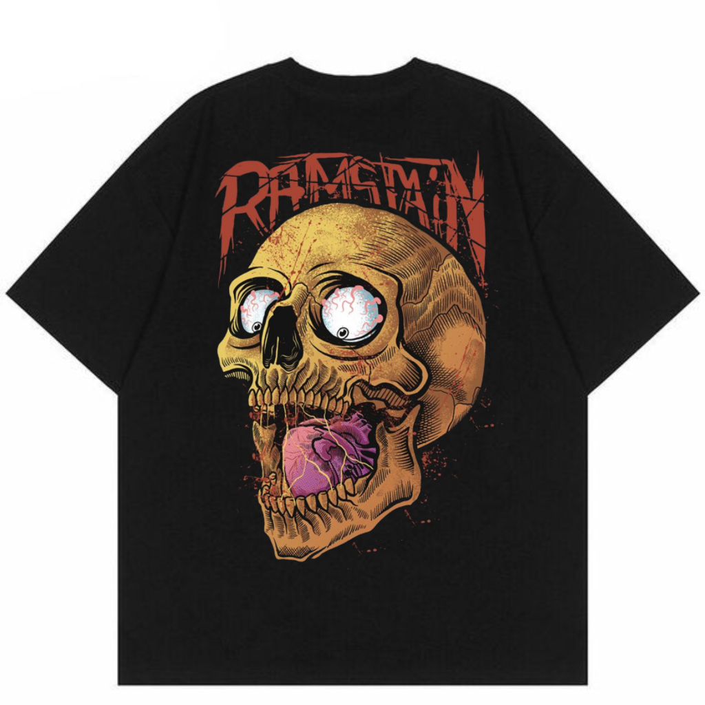 T-shirt Oversize | Kaos Gambar Trivium Ramstain Zero / Kaos Atasan Pria Hitam Premium Oversize