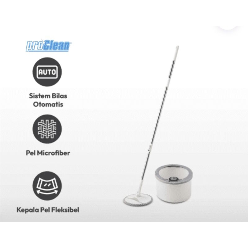 PROCLEAN Alat Pel Putar Dual Compartment/Alat Pel/Spin Mop