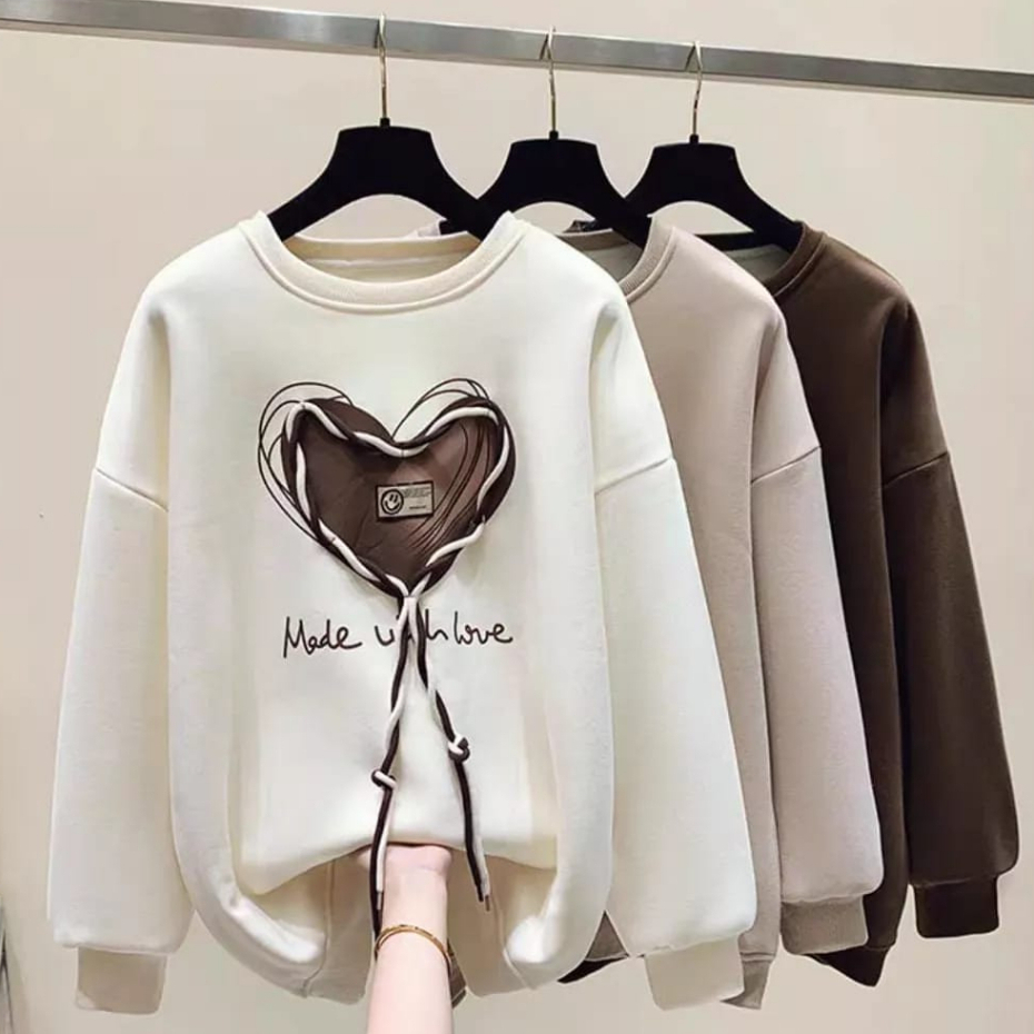 MADE WITH LOVE SWEATER WANITA - CREWNECK WANITA TERBARU