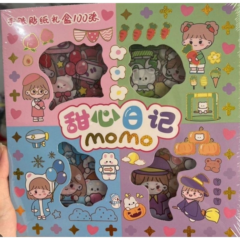 

Dapat 4 Warna! Sticker Waterproof Momo Rainbow isi 4 warna 100 pcs dalam box