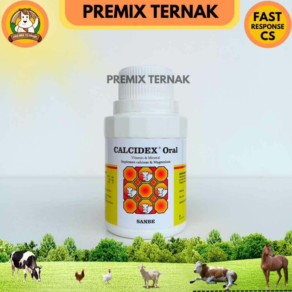 CALCIDEX ORAL 100 ml - Mengatasi Defisiensi Calcium Magnesium Hewan - Obat anti lumpuh sapi kambing domba dll