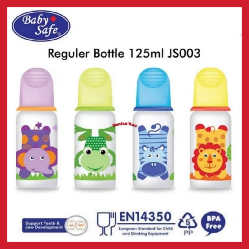 Baby Safe Js003 Botol Susu Karakter Baby Safe Botol Slim Neck Reguler 125ml