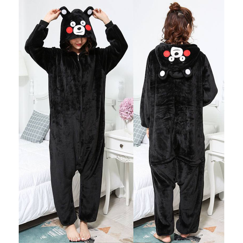 BAJU ONESIE KOSTUM KUMAMON PIYAMA BERUANG HITAM BLACK BEAR COSPLAY KIGURUMI