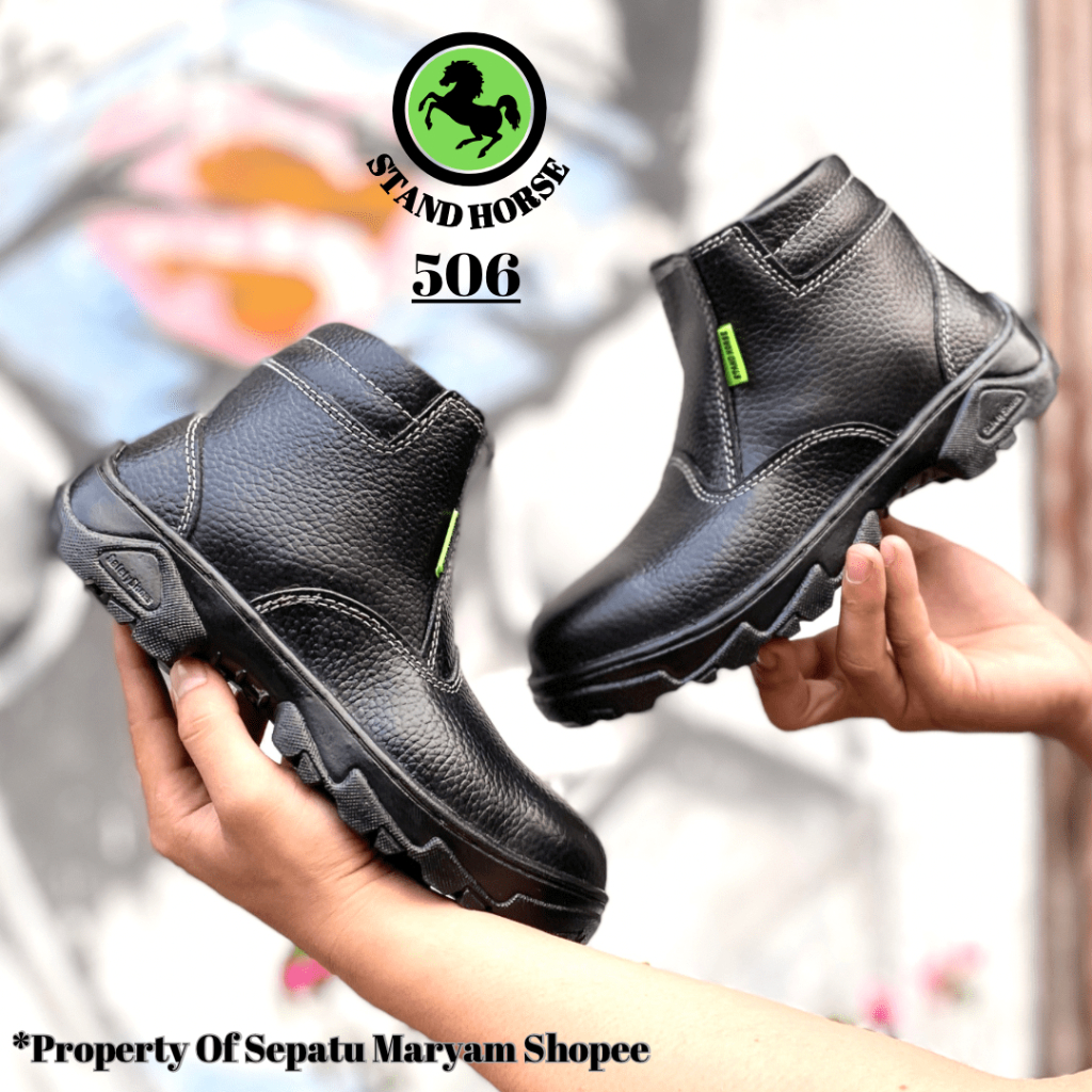 Sepatu Safety Pria Safety Boots Kulit Asli Septi Ujung Besi Sepatu Septy Sefty Cowok Safety Kitchen