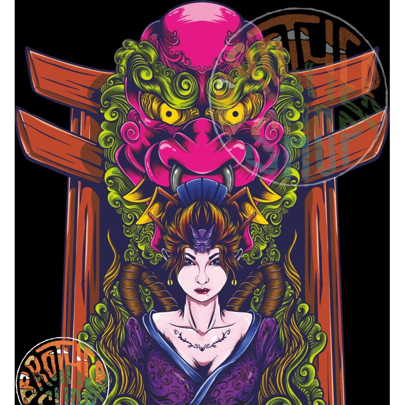 

Cetak water slide decal samurai geisha Japan untuk racing motor helm dll