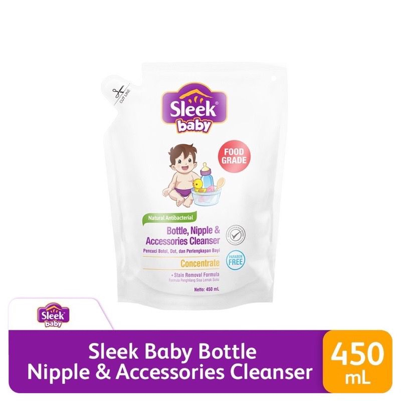 Sleek Baby Bottle Nipple &amp; Accessories Cleanser 450ml/Sabun Cuci Botol Bayi