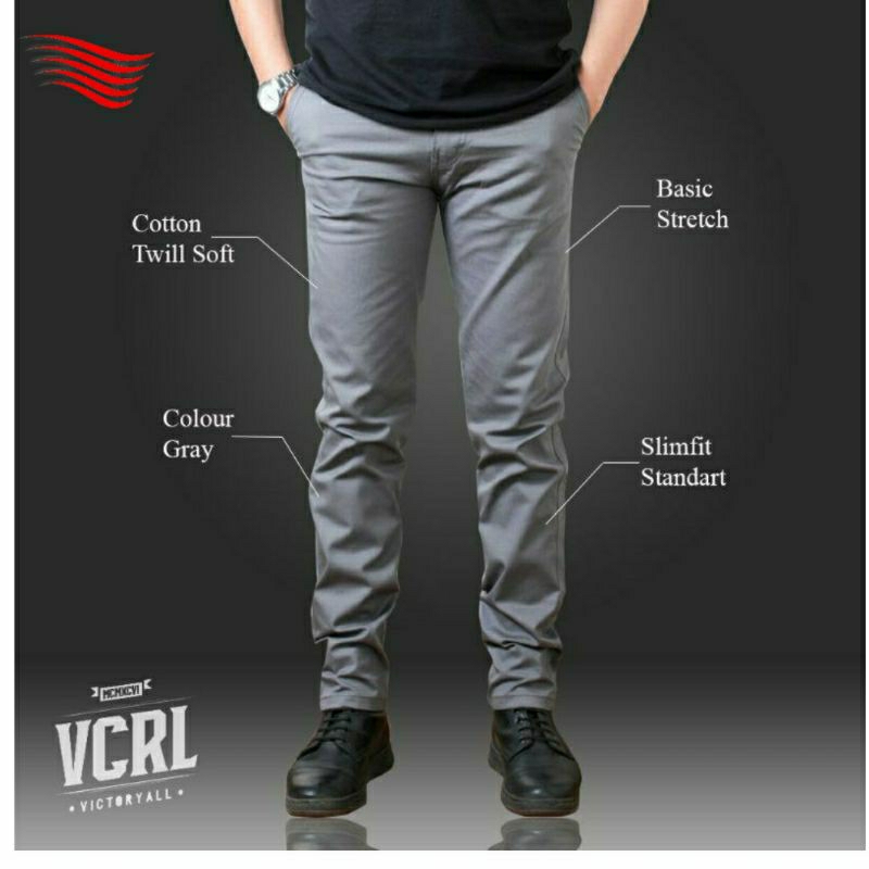 Celana Panjang Pria Chino Cino Skinny Casual Dan Formal