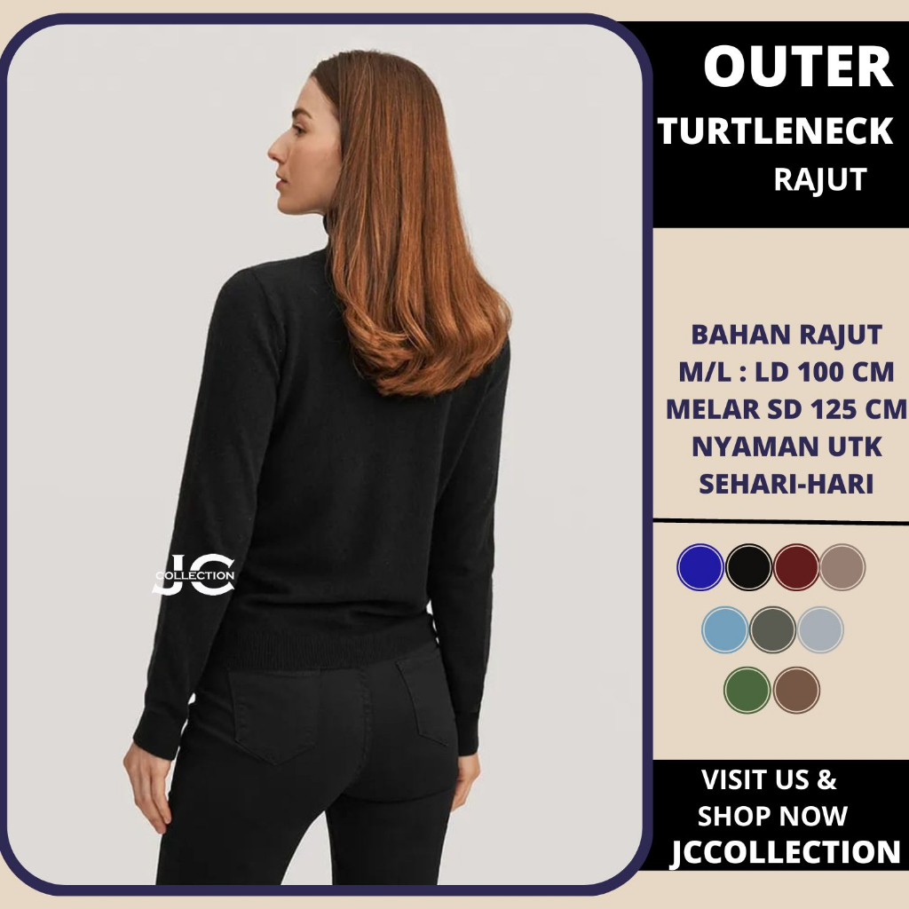 Sweater Turtleneck Rajut Wanita Oversize XL – Zizi / Sweater Rajut Korea Wanita Oversize - JCCollections