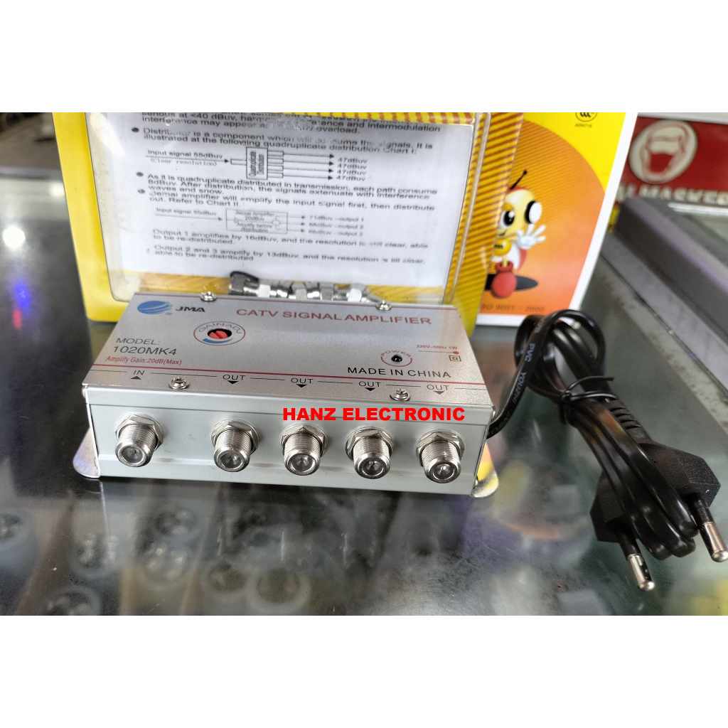 CATV SIGNAL AMPLIFIER BOSTER TV 4 CHANNEL JMA 1020MK4