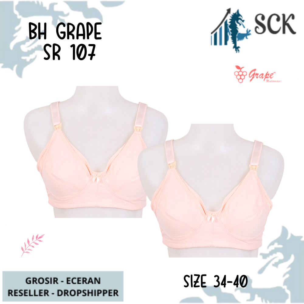 BH GRAPE 107 MENYUSUI Tanpa Kawat Busa Tipis Polos Cup B-C / Pakaian Dalam Wanita - sckmenwear GROSIR