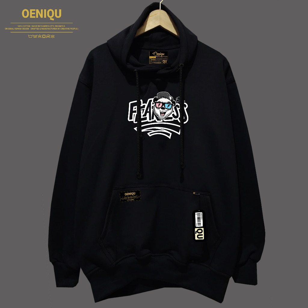 HOODIE PRIA DAN WANITA ORIGINAL OENIQU MOTIF FEARLES