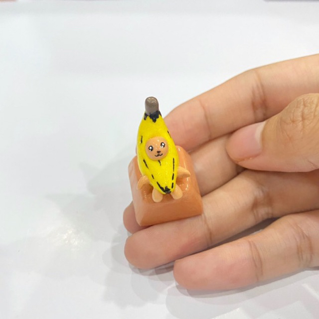 Artisan Keycap Banana Cat Air Dry Clay Homemade | Keycaps R4 | Bananacat Keycap Mechanical Keyboard 