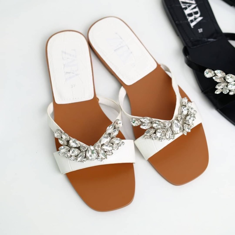 SANDAL WANITA KEKINIAN SENDAL FLAT ZS301 EMBELLISHED BRANDED PREMIUM IMPORT