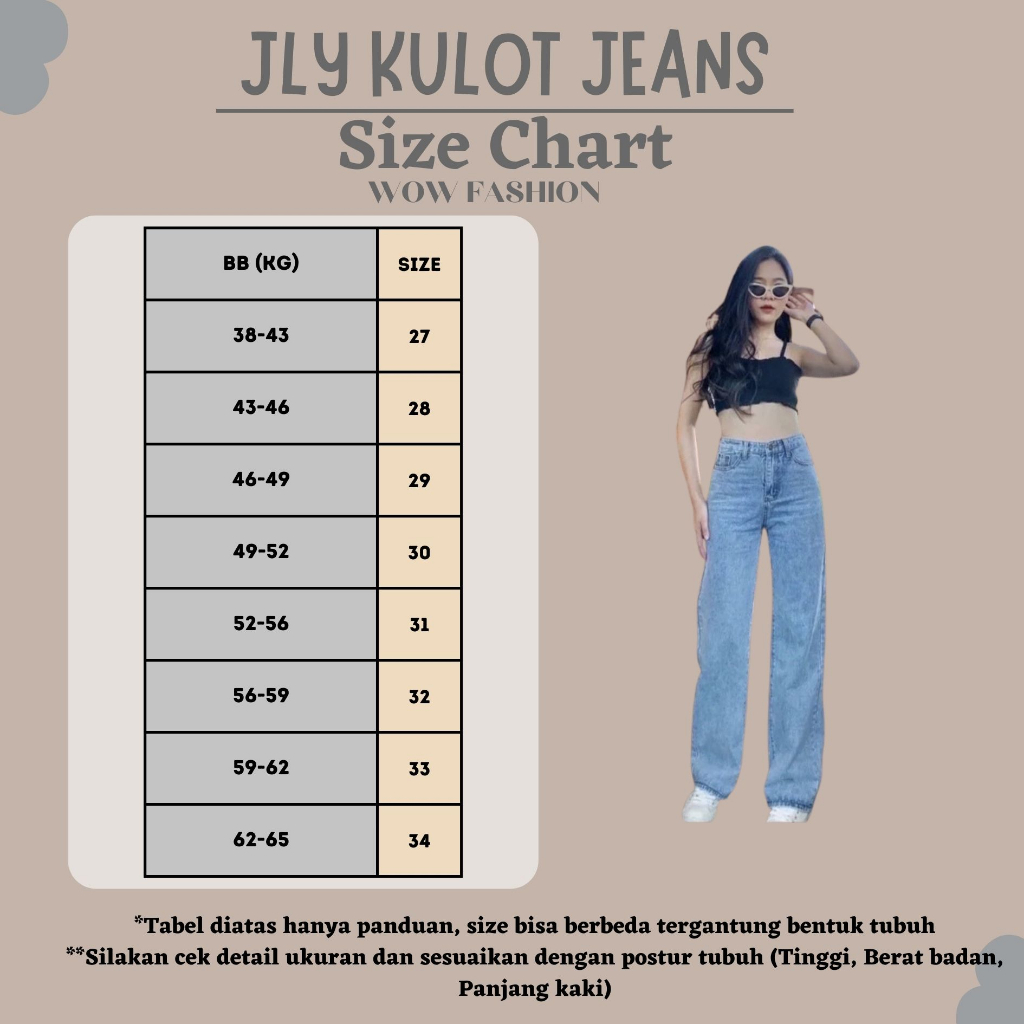 WOW-Jly Kimono Celana Kulot Jeans Highwaist Premium//Celana Kulot Wanita//Kulot Wanita//Jeans Wanita