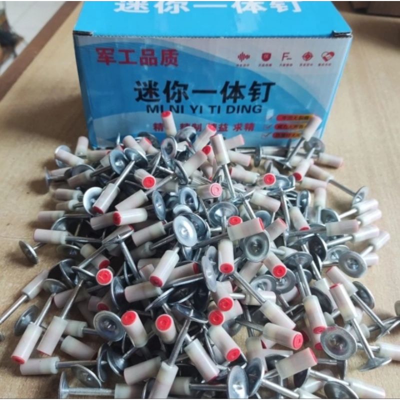 Paku Washer besar Paku stampset Isi 100 Pcs Paku beton refil Paku baja Plafond