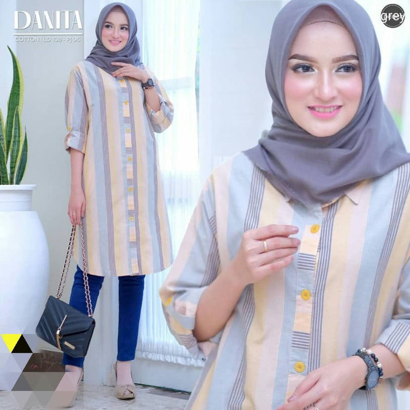 Tunik katun Danita Seri Lengkap Ukuran Ld 100 Ld 110 Ld120