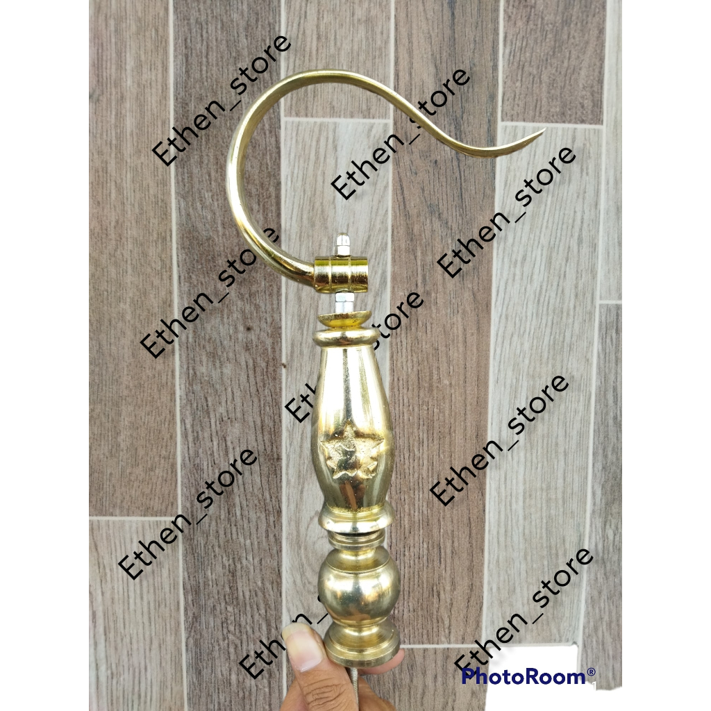 GANTUNGAN LIPAT BULAT GOLD + PION BRASS + BAWAHAN GOLD SANGKAR KANDANG BURUNG MURAI LOVEBIRD PLECI P