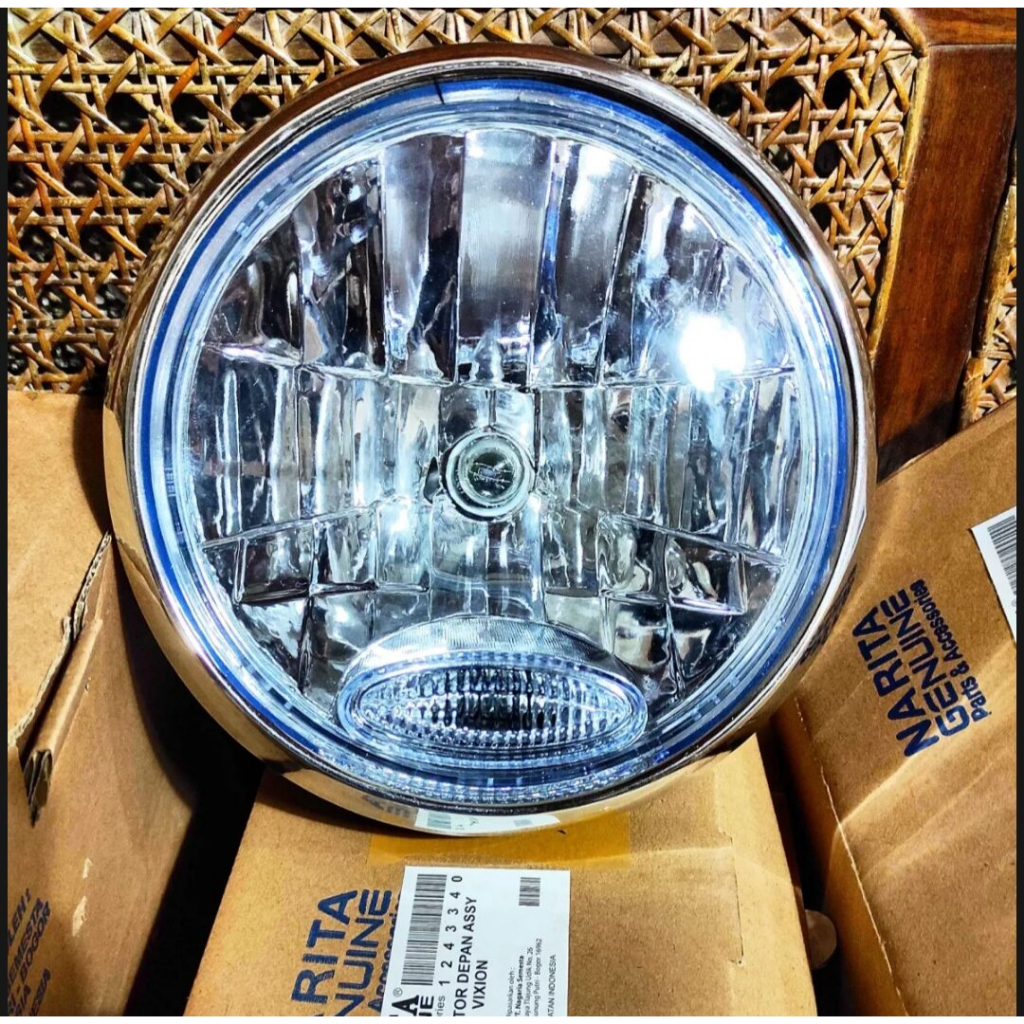 Reflektor Owen Headlamp Head Lamp Lampu Depan Bulat LED Hitam Vixion