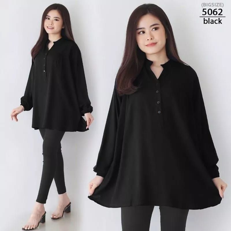 COD - Atasan blouse wanita lengan panjang - atasan polos jumbo