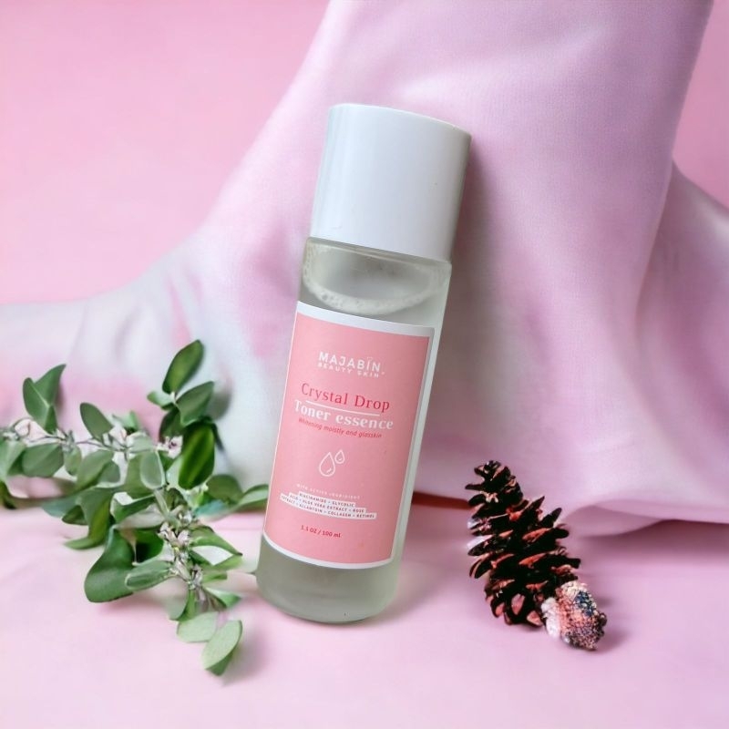 CRYSTAL DROP TONER ESSENCE 100 ML + FREE BLEACHING 1 PCS MAJABIN BEAUTY | Toner Wajah | Toner AHA | 