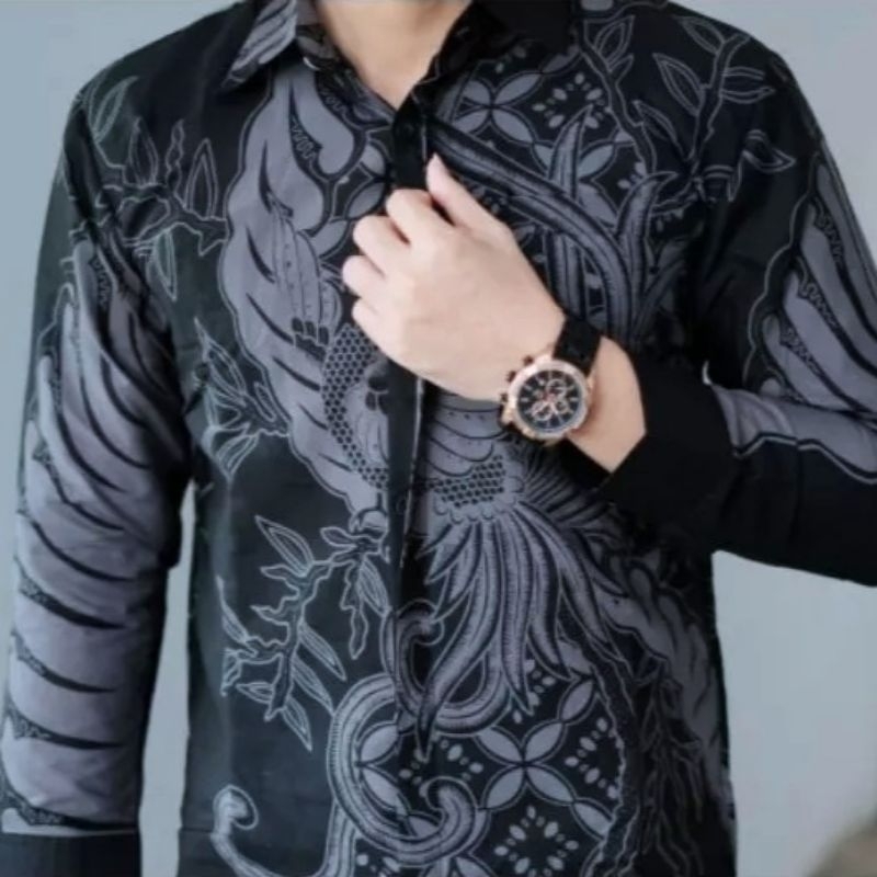 Kemeja Batik Lengan Panjang Pria Modern Slimfit Full Furing