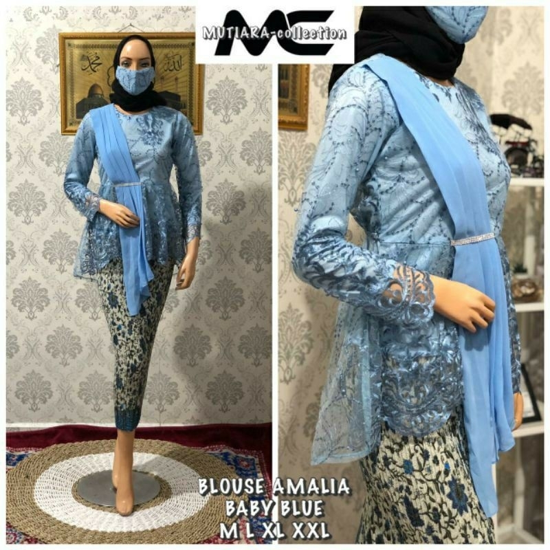 setelan kebaya aurora selendang amelia kebaya tulle atasan kebaya aurora tulle kebaya modern setelan