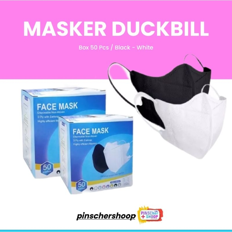 MASKER DUCKBILL ONCARE DUCKBIL 3 PLY ONECARE MIX WARNA GRADATION &amp; BLACK WHITE ISI 50 PCS