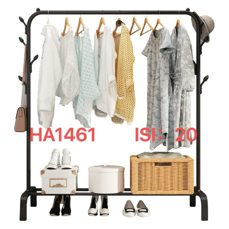 Stand Hanger Single Gantungan baju besi 110cm