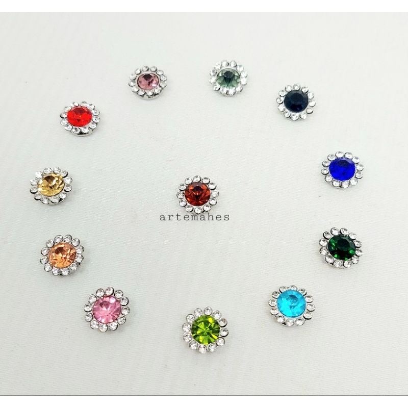 1 lusin kristal cangkang bunga /kristal kebaya/ payet kristal