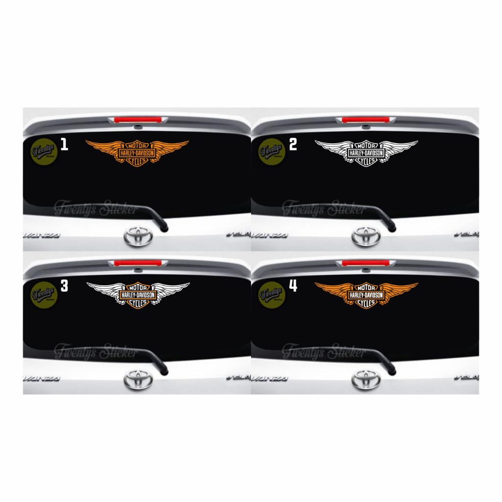 MOTOR HARLEY DAVIDSON STIKER UNTUK KACA MOBIL BELAKANG