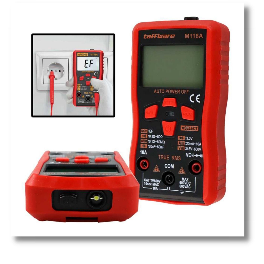 Taffware ANENG M118A Multimeter Digital Profesional untuk Pengukuran Tegangan