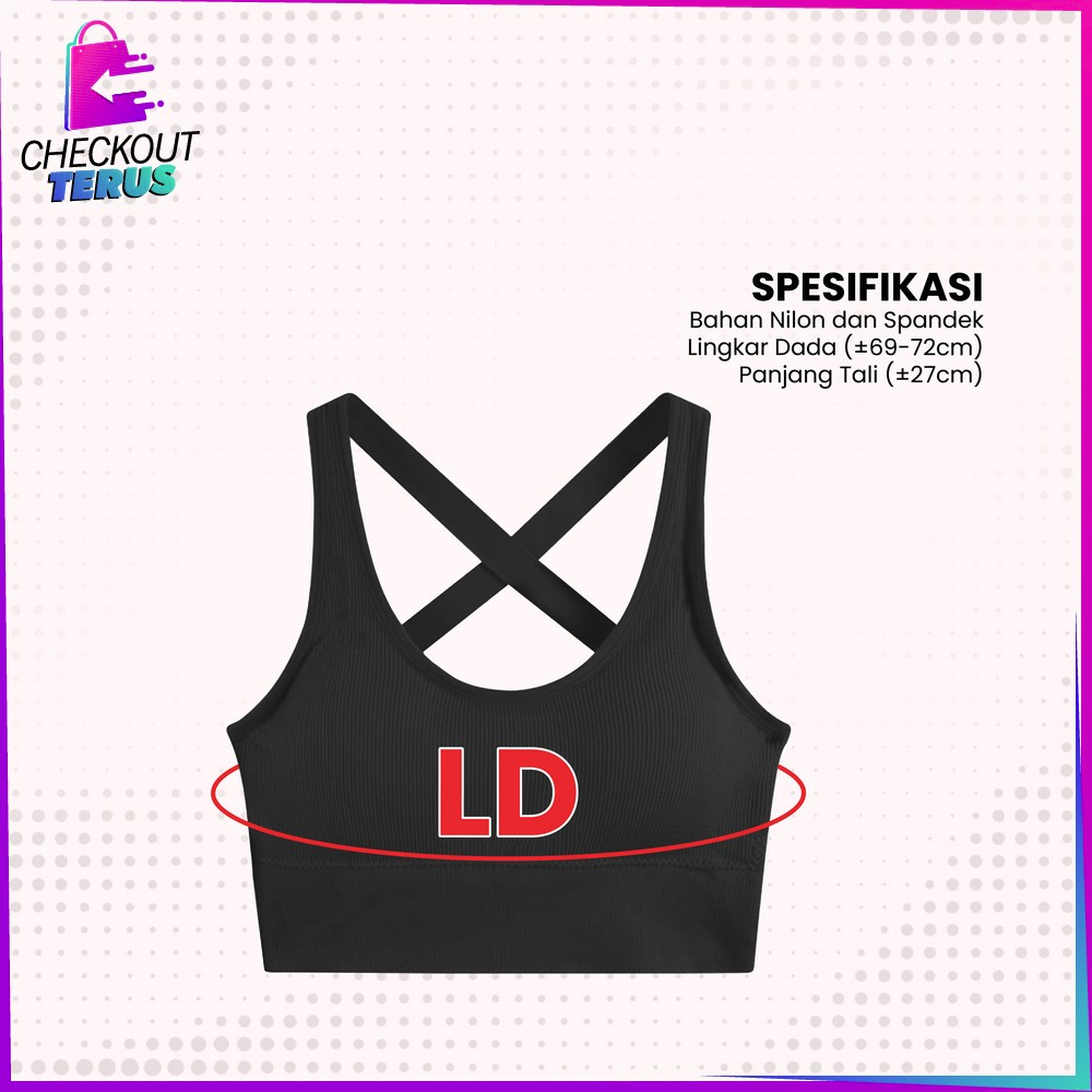 CT P308 Tank Top Bra Wanita Olahraga Tanpa Kawat Korean Style Tengtop Sport Bra dengan Busa Crop Top Fashion Street