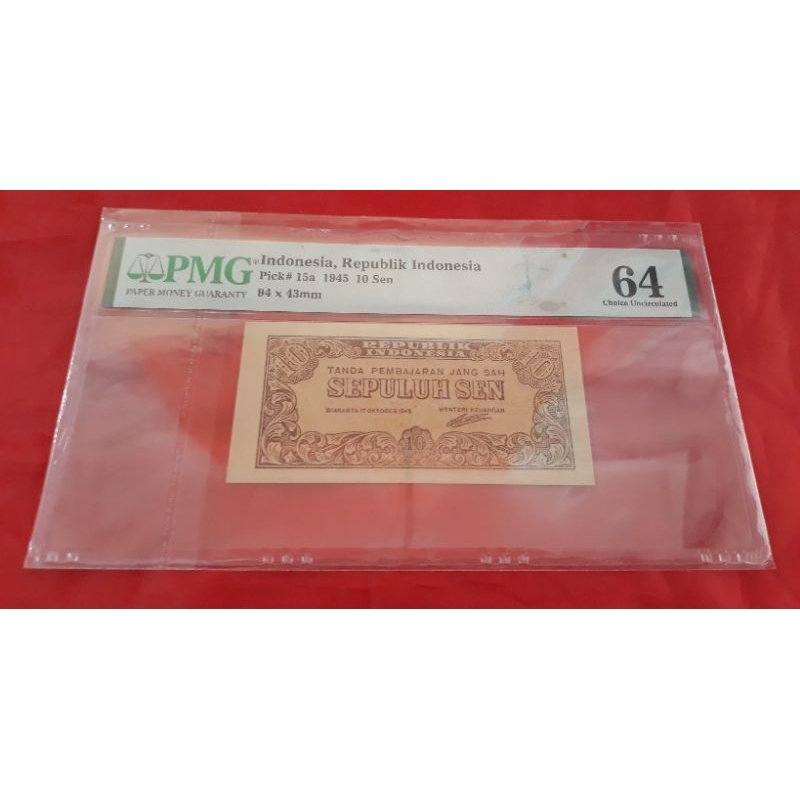 Uang Kuno 10 Sepuluh Sen thn 1945  PMG