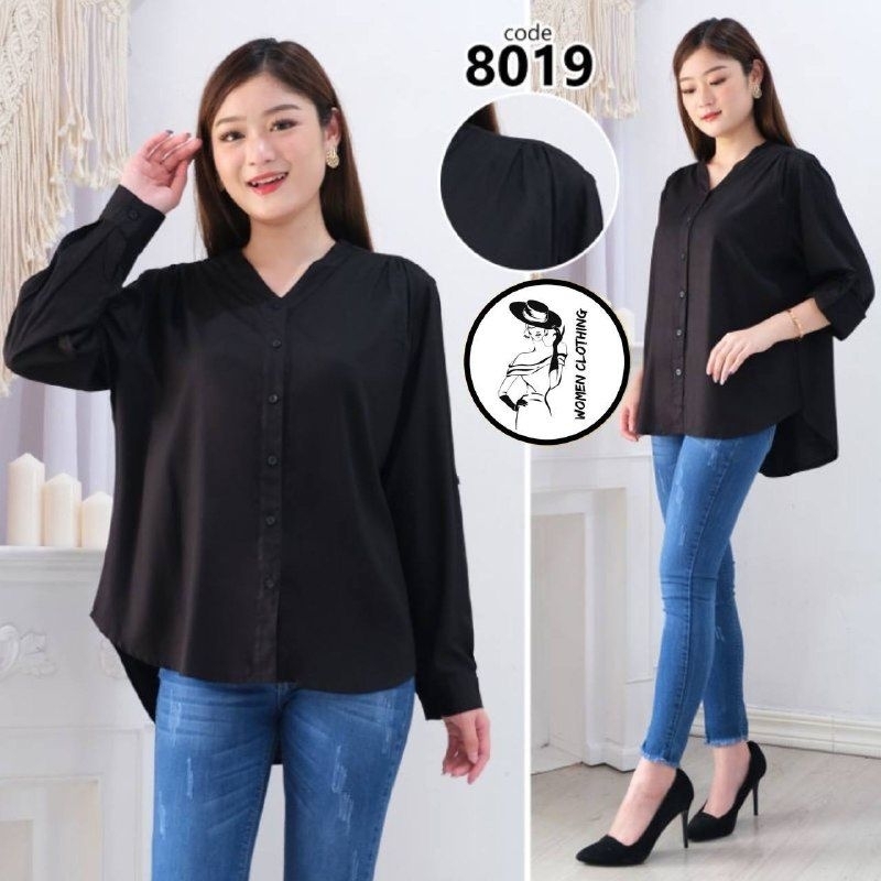 Pretty Shirt Kemeja Wanita Polos Basic Lengan Panjang Pretty Woman Long Sleeve Original Madame Sexy