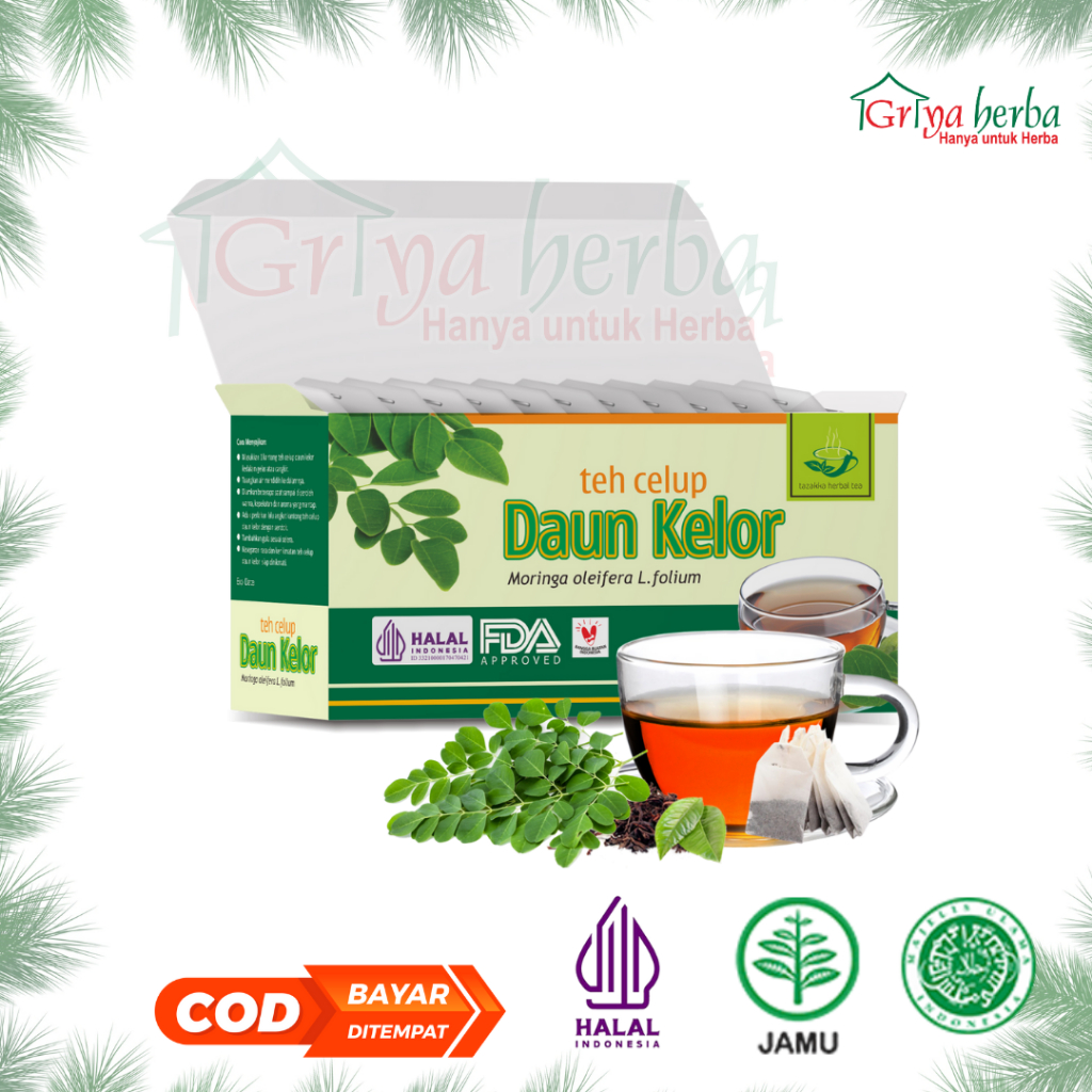 

Teh Daun Kelor Celup Tazakka Bpom Halal Moringa Isi 20 Kantung Tea Bag Minuman Kesehatan untuk meredakan Rematik