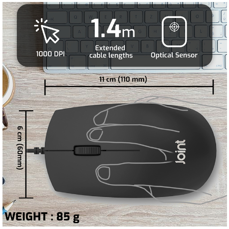 ITSTORE JOINT Wired Mouse MS2911 Black Office Stylish Simple